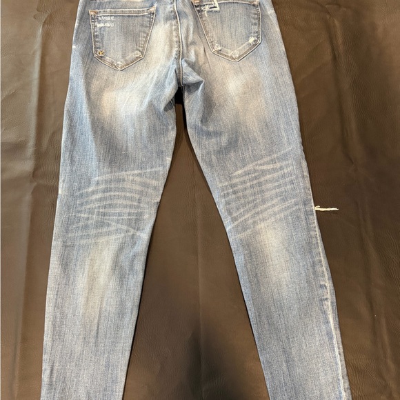 Kut from the Kloth Medium Blue Distressed Straight Leg Jeans - Picture 13 of 16